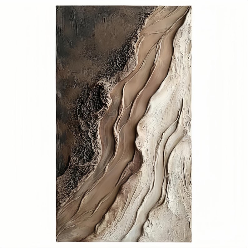 Natural Flow - Textured Abstract Canvas Art in Earthy Tones
