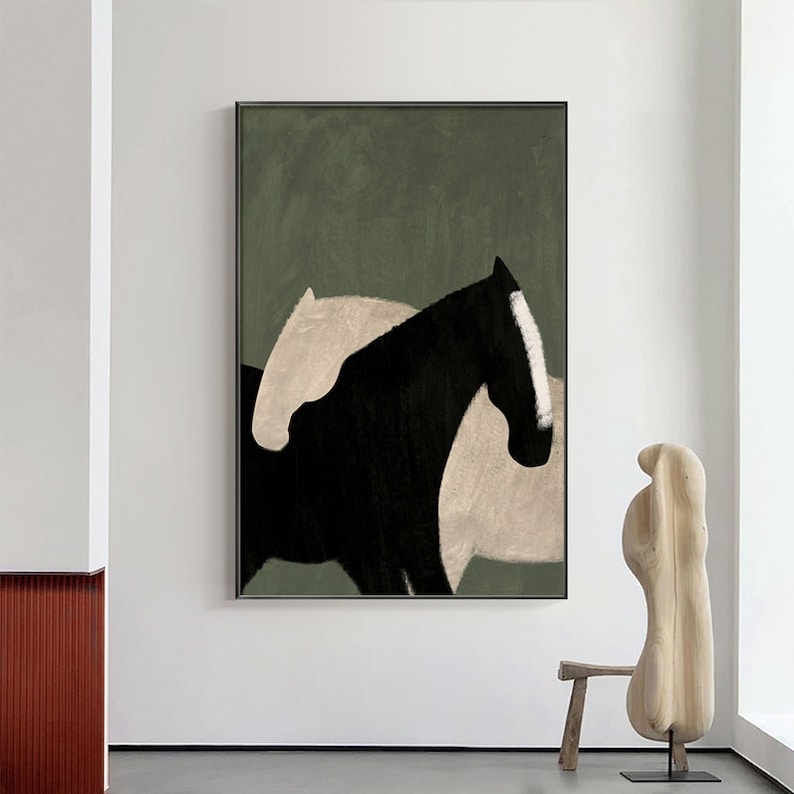 Muted Form — Minimal Figurative Horse Oil Painting for Modern Wall Art