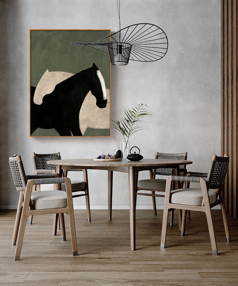 Muted Form — Minimal Figurative Horse Oil Painting for Modern Wall Art