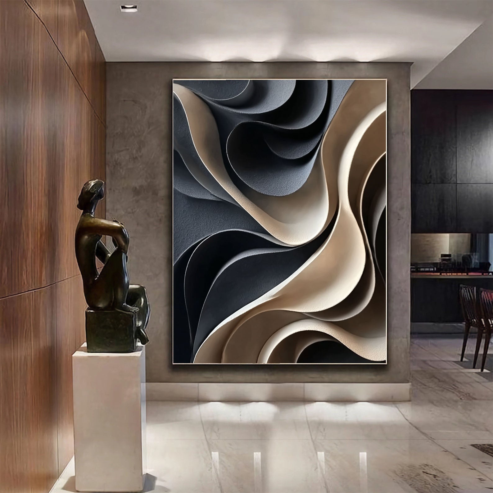 Sculpted Motion – Textured Abstract Wall Art for Modern Spaces