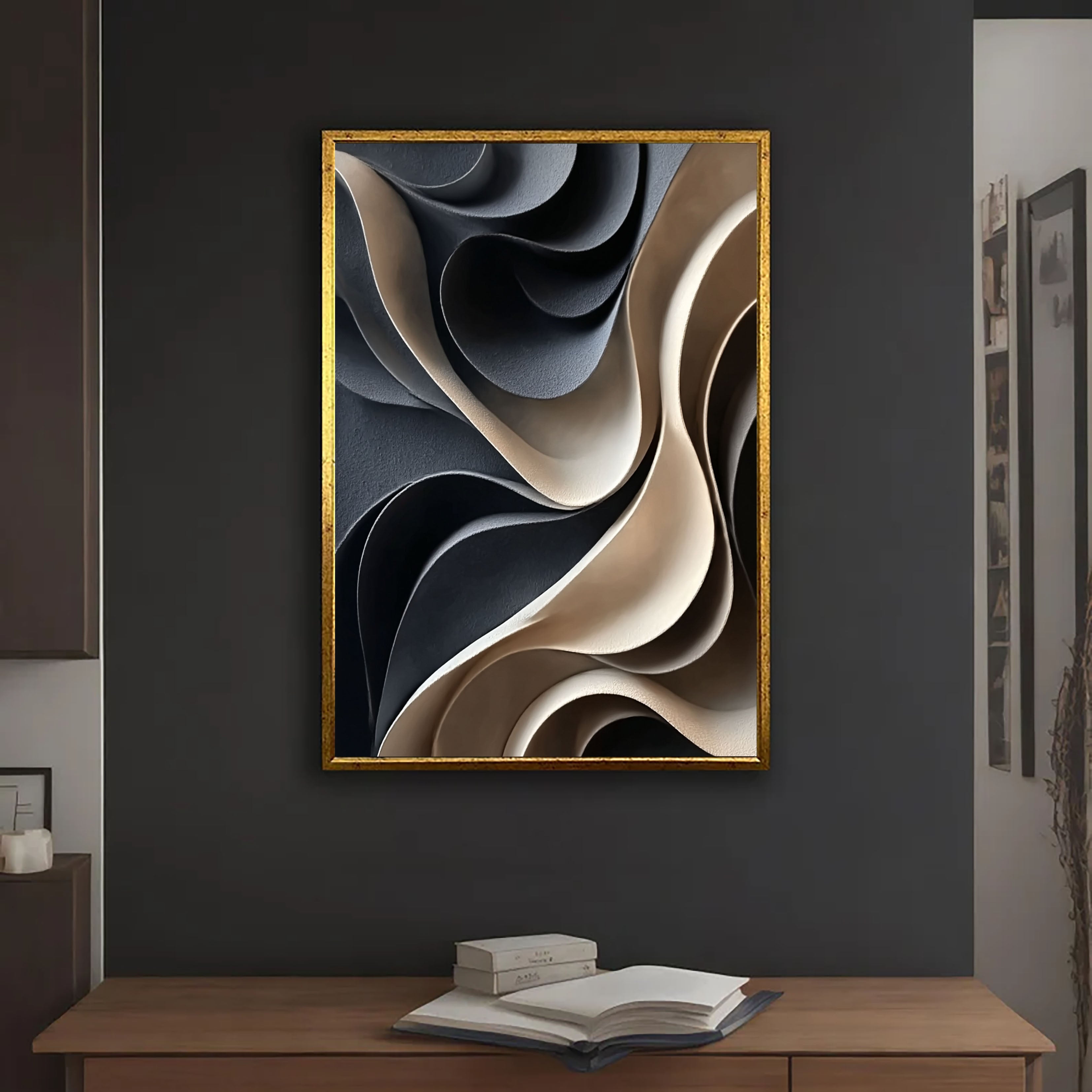 Sculpted Motion – Textured Abstract Wall Art for Modern Spaces