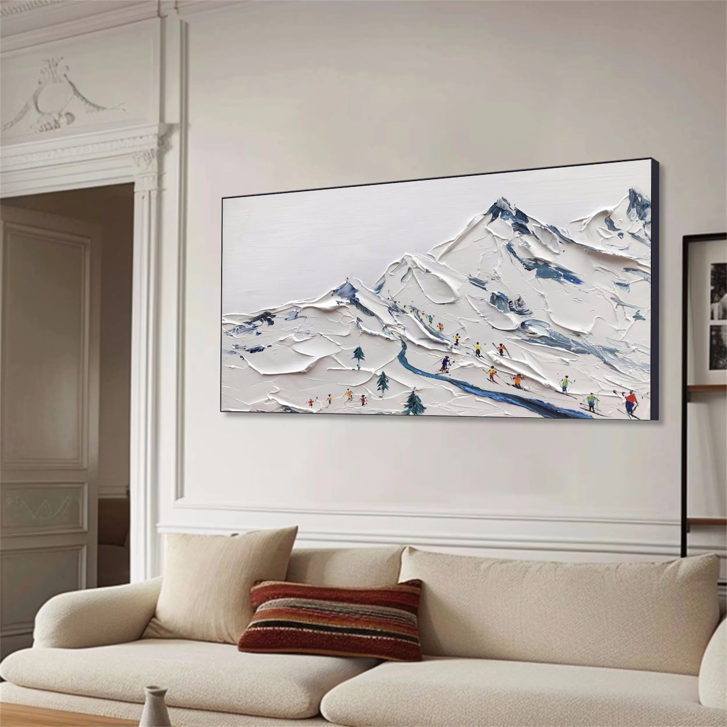 Winter Glide – Textured Snow Mountain Painting