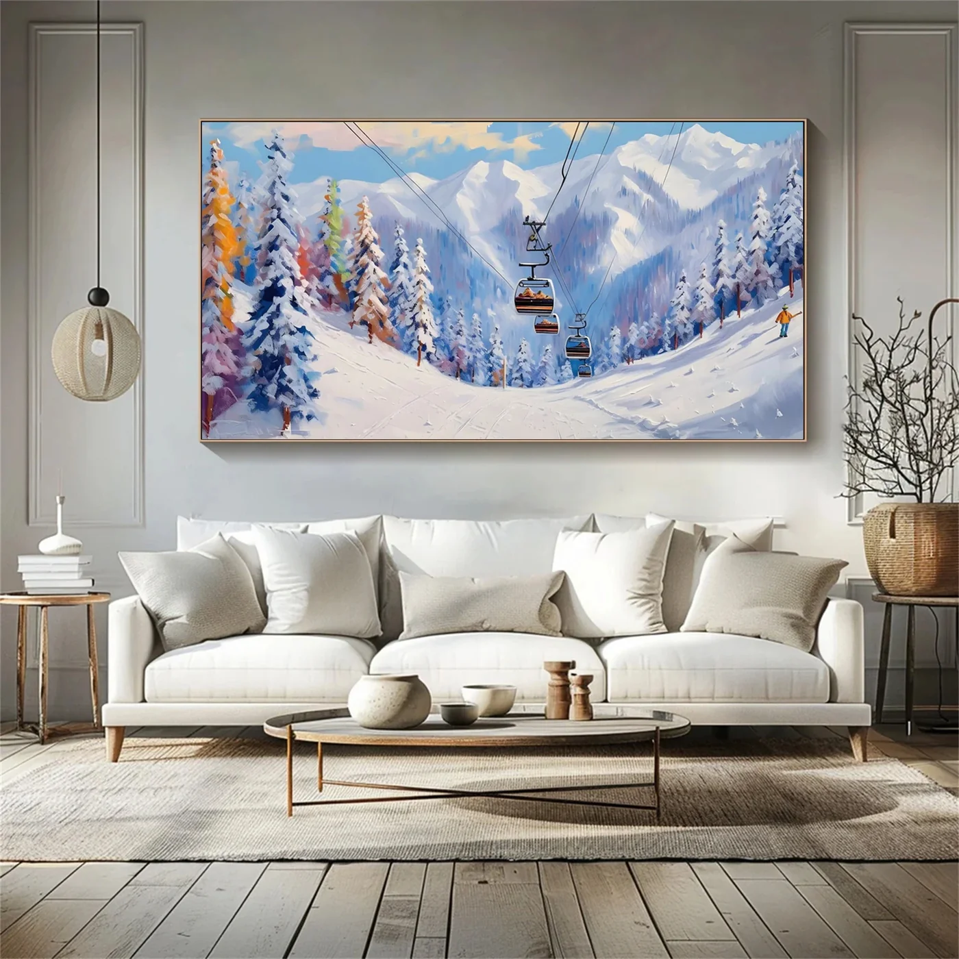 Alpine Ascent – Ski Lift Landscape Canvas