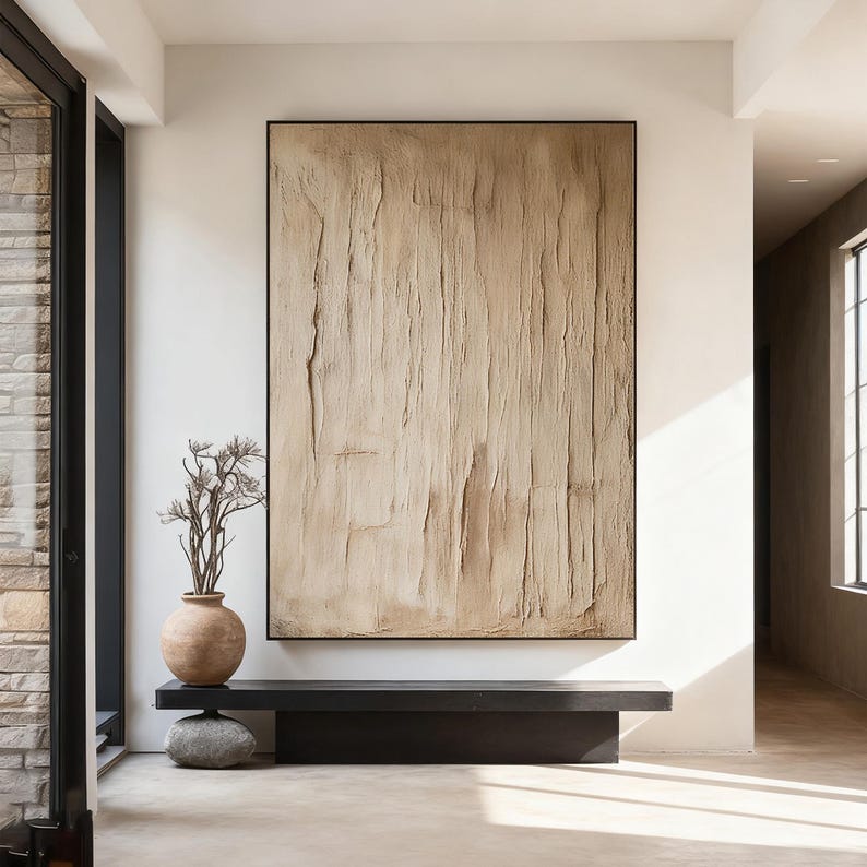 Quiet Surface — Minimal Textured Abstract Oil Painting for Modern Wall Art