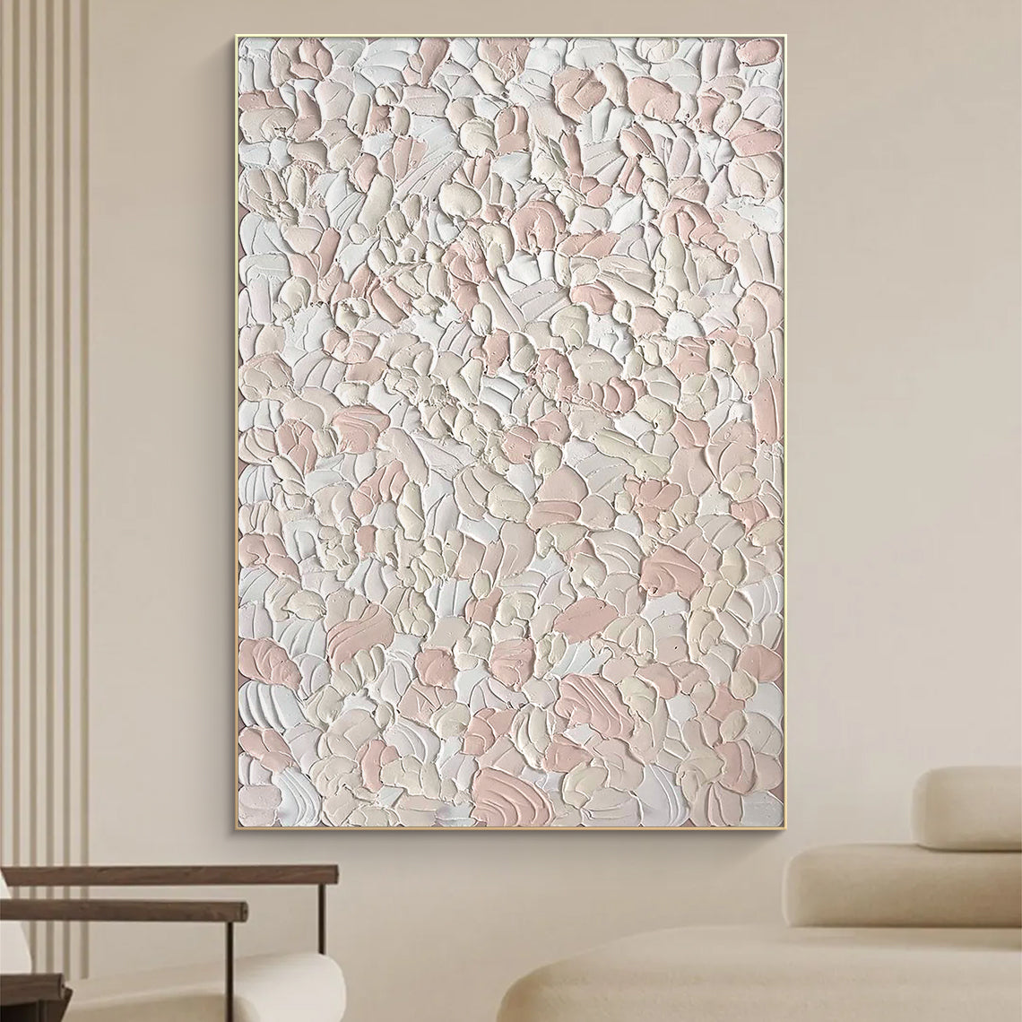 Blush Petals - Textured Soft Pink Abstract Wall Art
