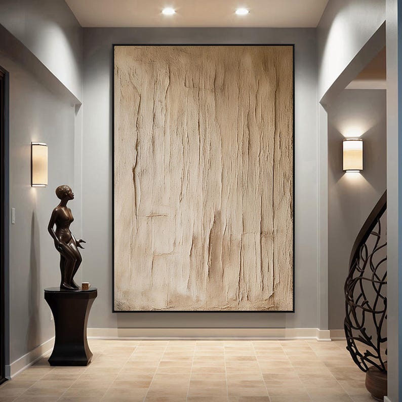 Quiet Surface — Minimal Textured Abstract Oil Painting for Modern Wall Art