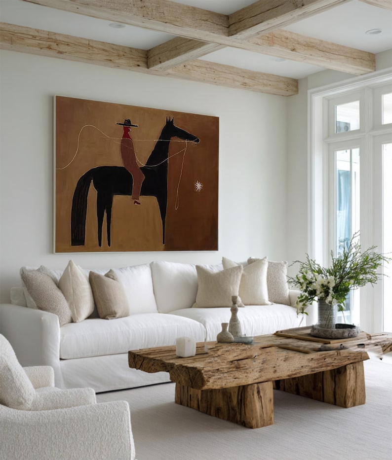 Thread of Silence — Figurative Abstract Horse Oil Painting for Modern Wall Art