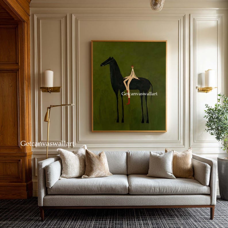 Quiet Companion — Figurative Abstract Oil Painting for Modern Interior Wall Art