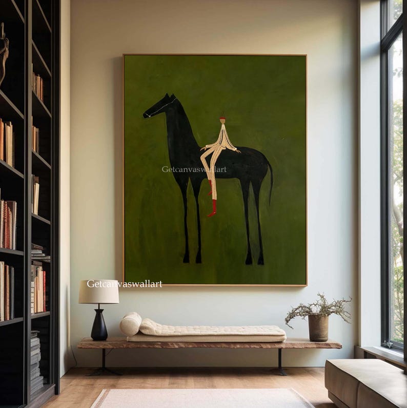 Quiet Companion — Figurative Abstract Oil Painting for Modern Interior Wall Art