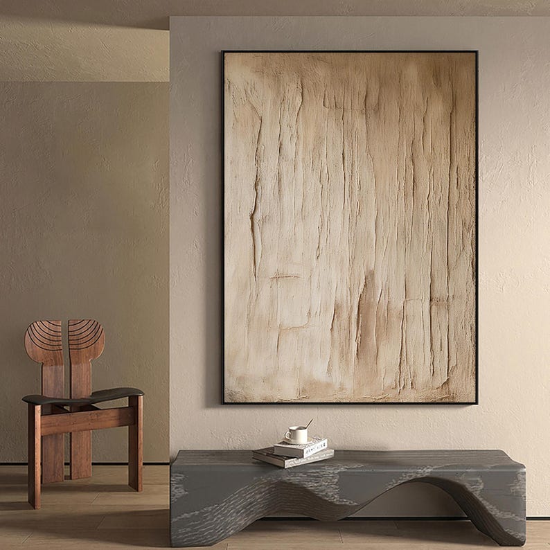 Quiet Surface — Minimal Textured Abstract Oil Painting for Modern Wall Art