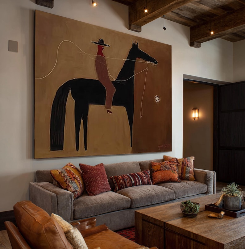 Thread of Silence — Figurative Abstract Horse Oil Painting for Modern Wall Art