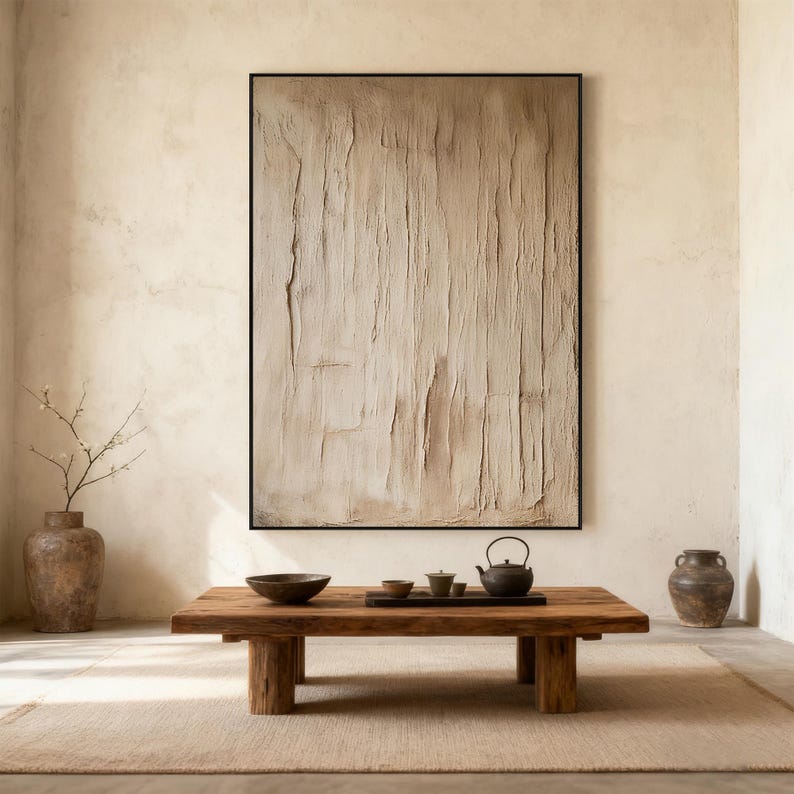Quiet Surface — Minimal Textured Abstract Oil Painting for Modern Wall Art