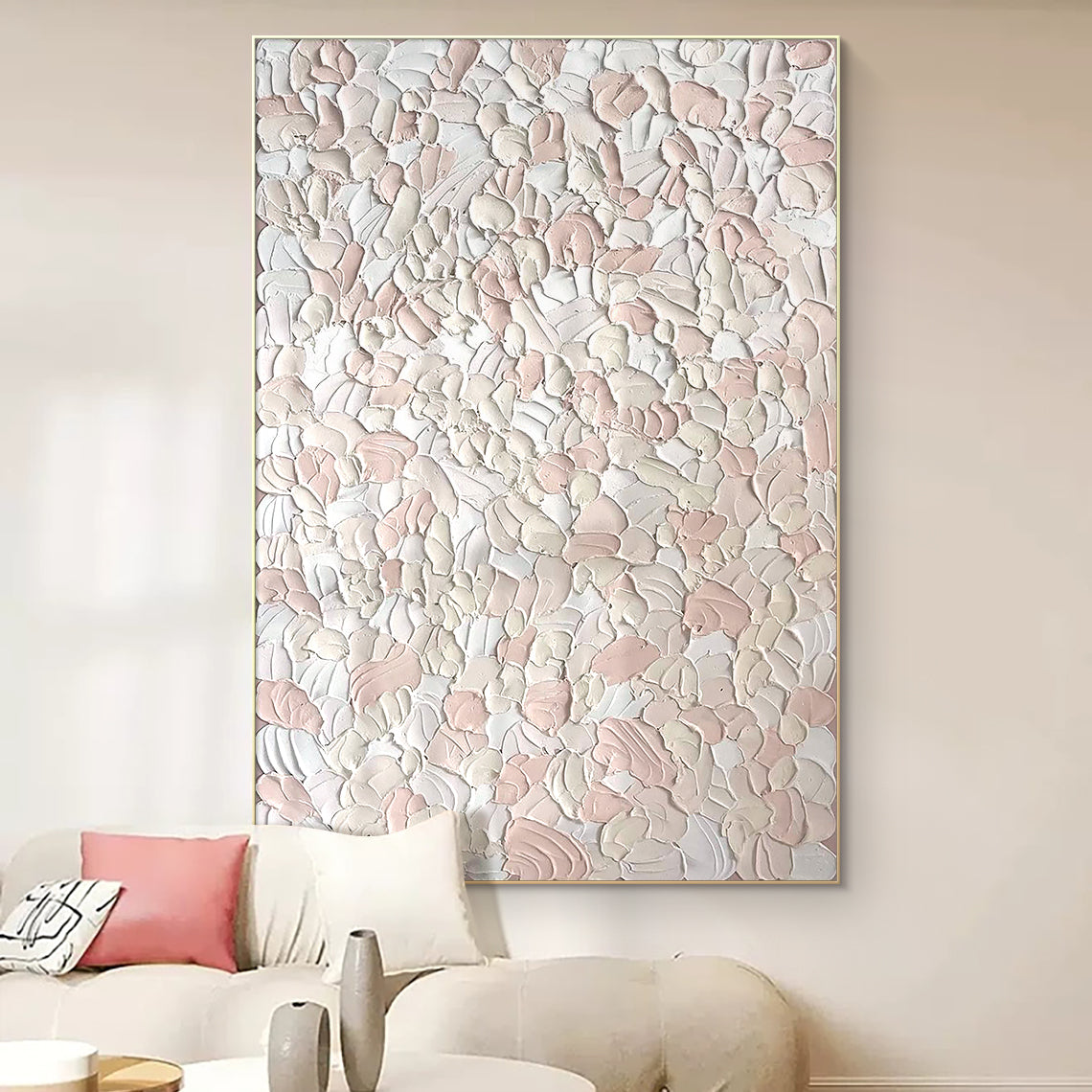 Blush Petals - Textured Soft Pink Abstract Wall Art