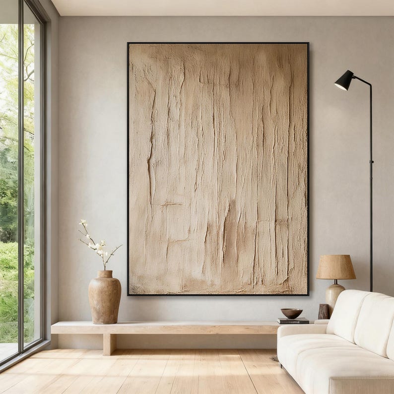 Quiet Surface — Minimal Textured Abstract Oil Painting for Modern Wall Art