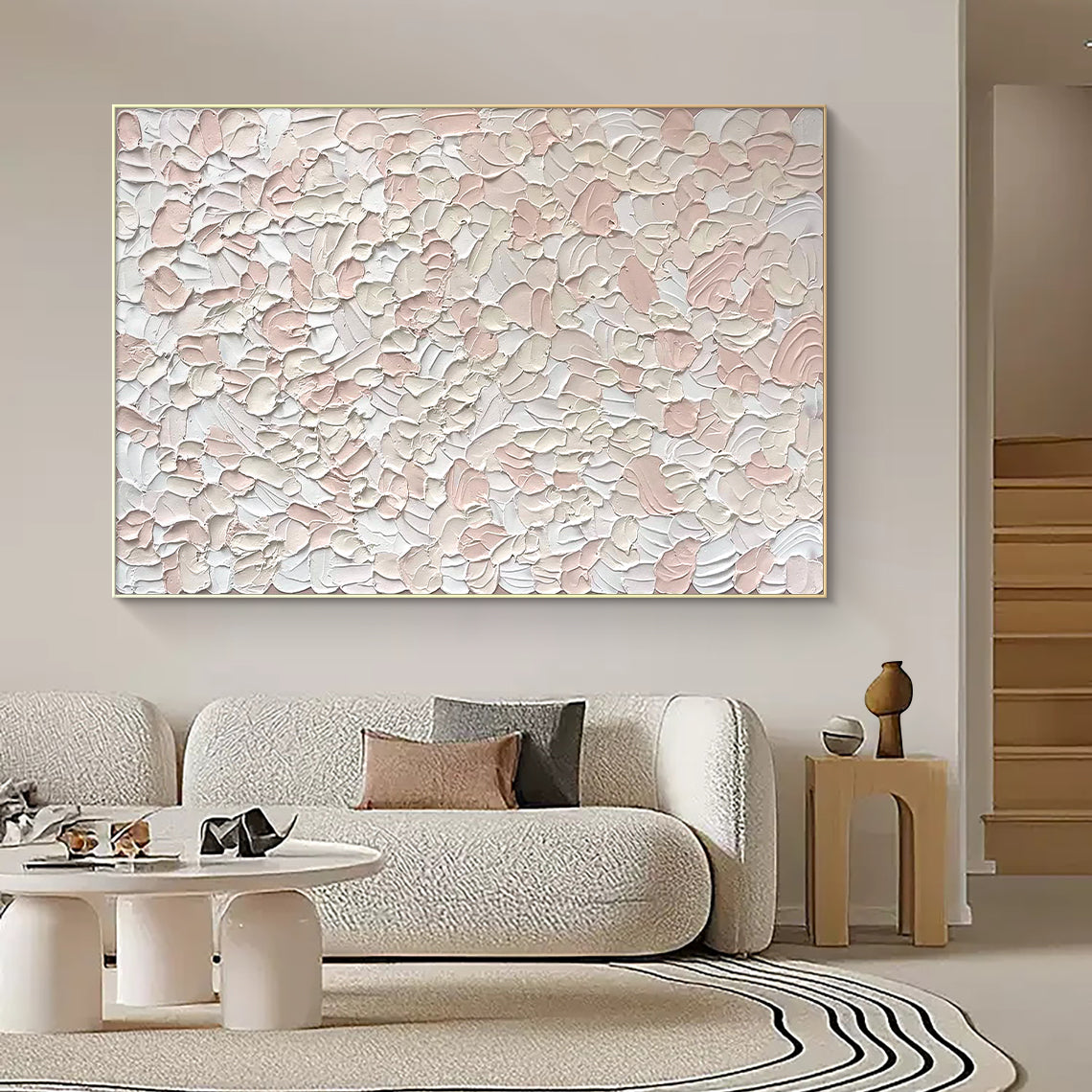 Blush Petals - Textured Soft Pink Abstract Wall Art