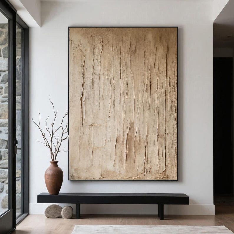 Quiet Surface — Minimal Textured Abstract Oil Painting for Modern Wall Art