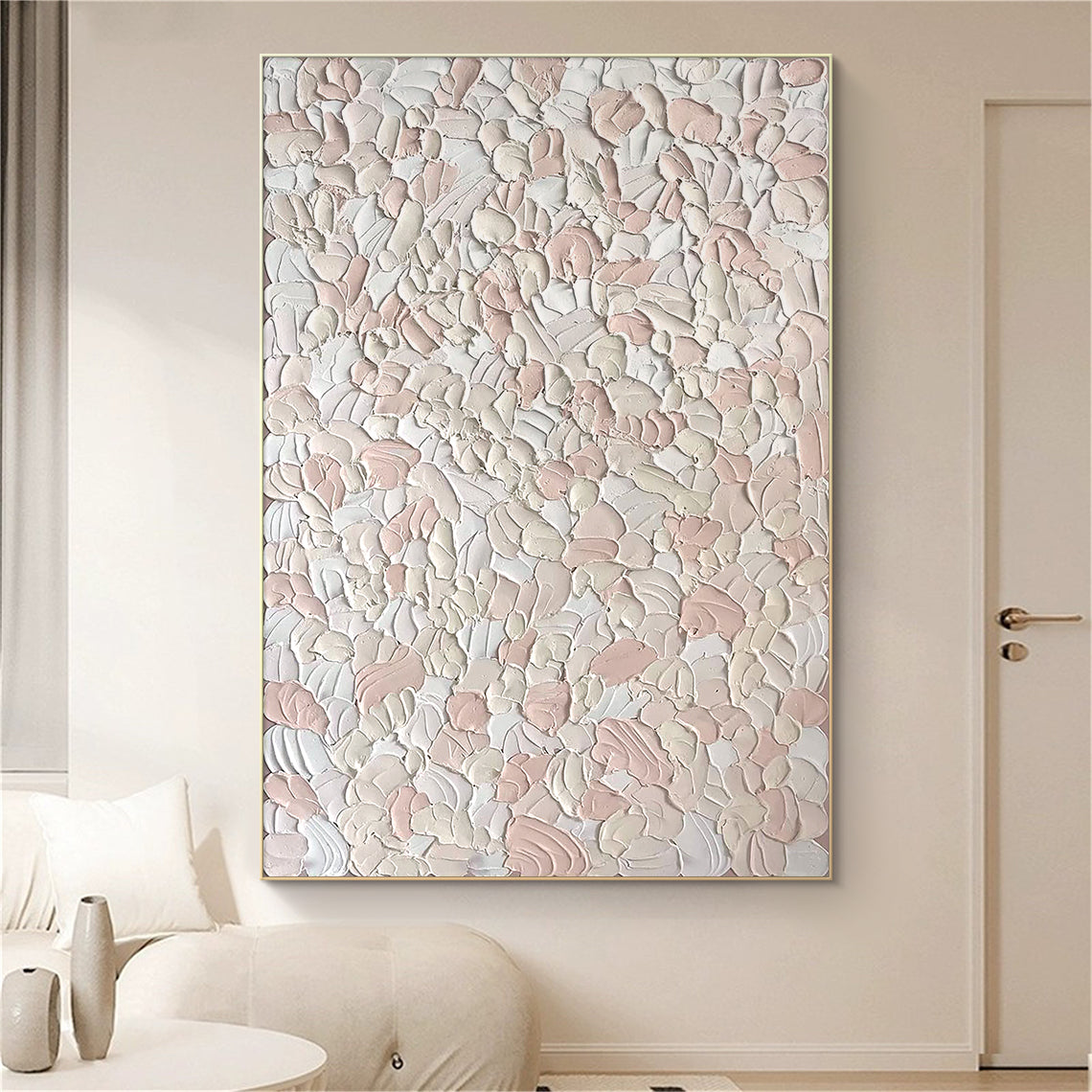 Blush Petals - Textured Soft Pink Abstract Wall Art