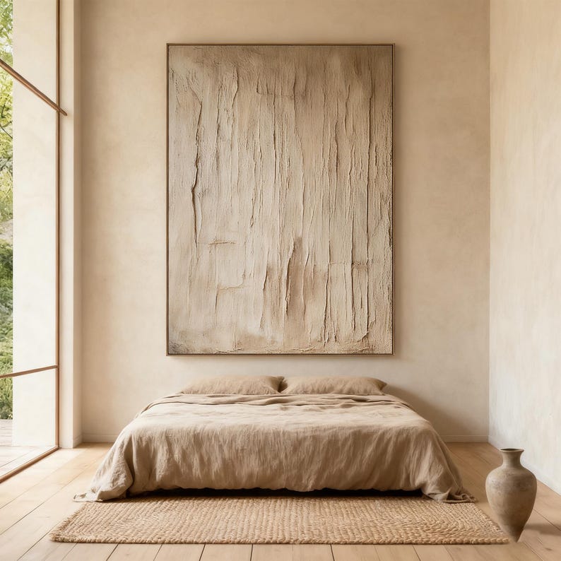 Quiet Surface — Minimal Textured Abstract Oil Painting for Modern Wall Art