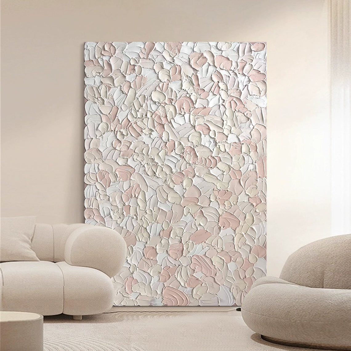 Blush Petals - Textured Soft Pink Abstract Wall Art
