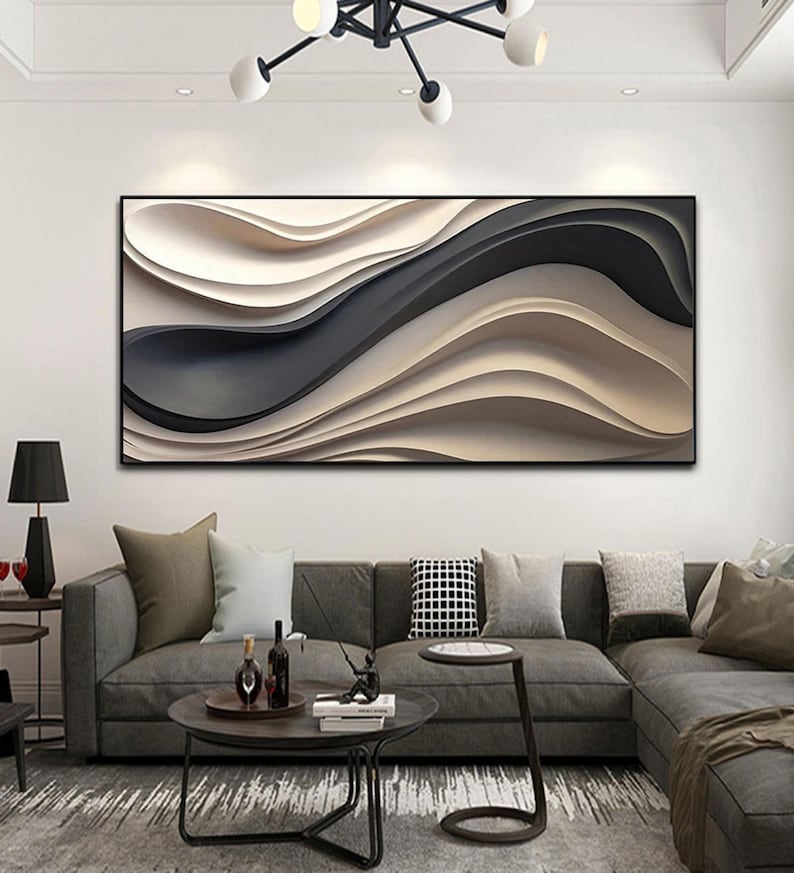 Layered Horizon – Large Horizontal Textured Abstract Wall Art