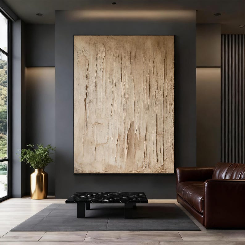 Quiet Surface — Minimal Textured Abstract Oil Painting for Modern Wall Art