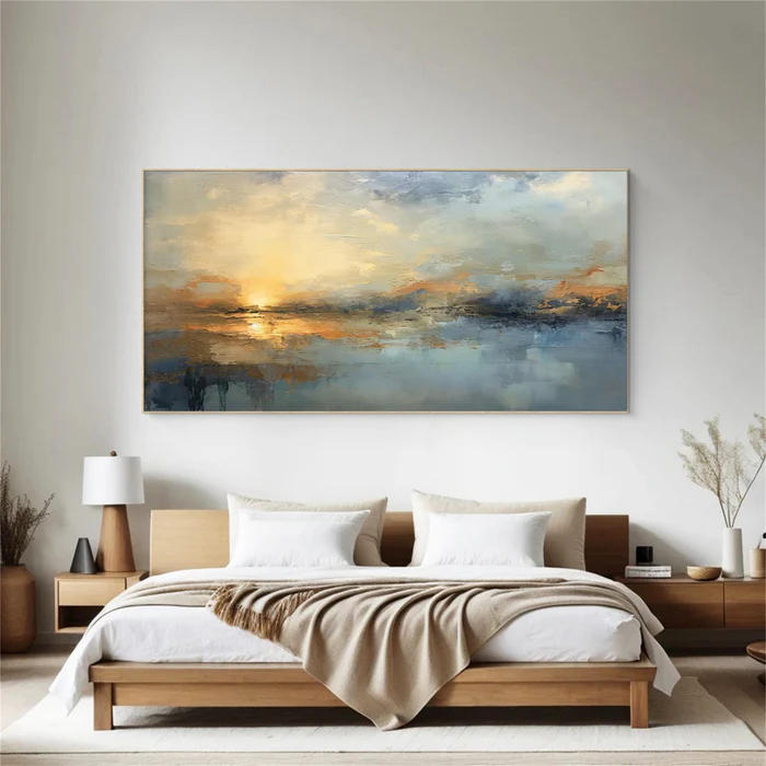 Twilight Reverie – Textured Sunset Landscape Canvas Art