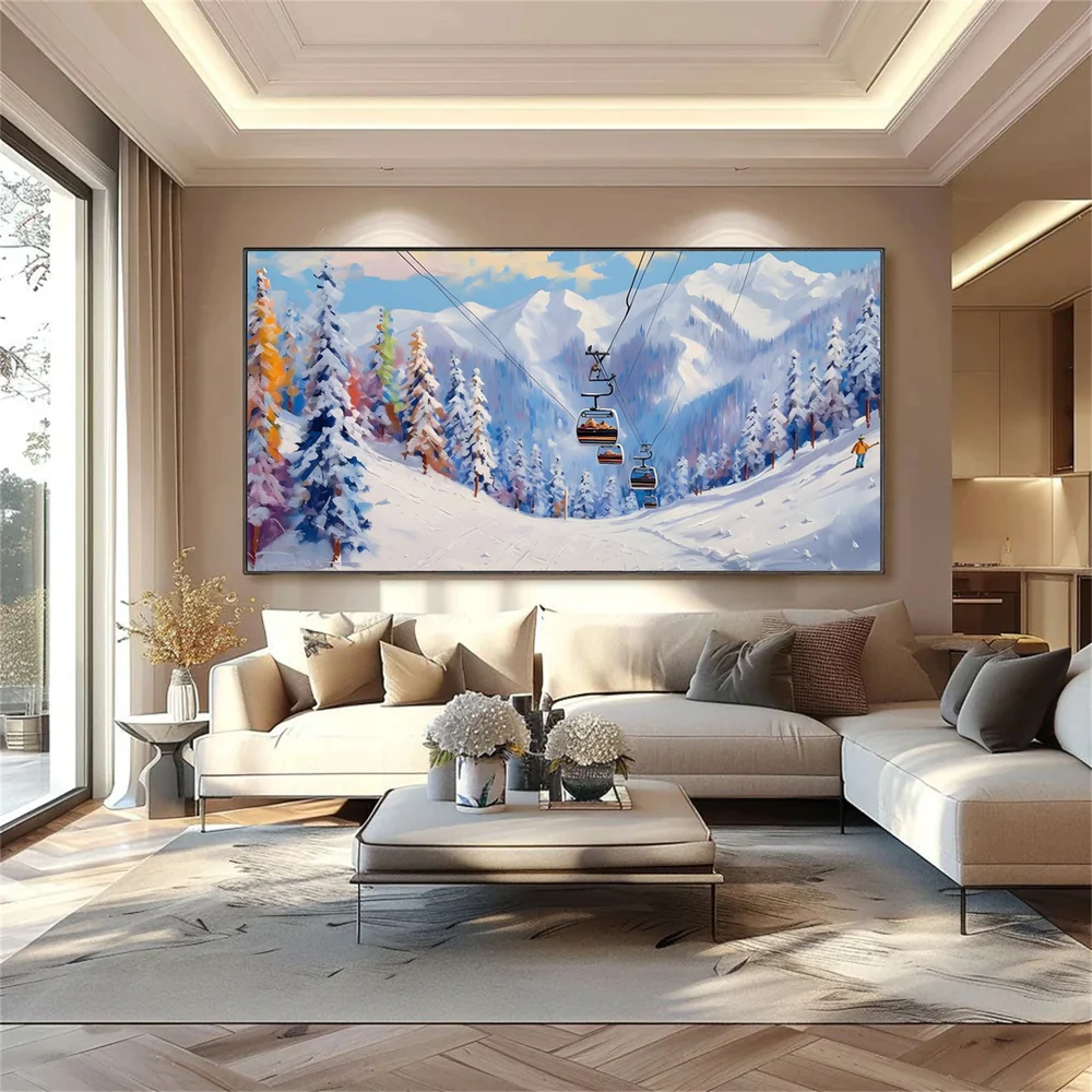 Alpine Ascent – Ski Lift Landscape Canvas