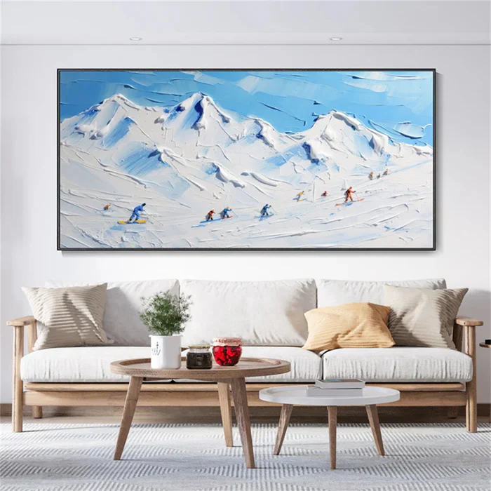 Blue Horizon – Wide Snow Skiing Landscape Canvas