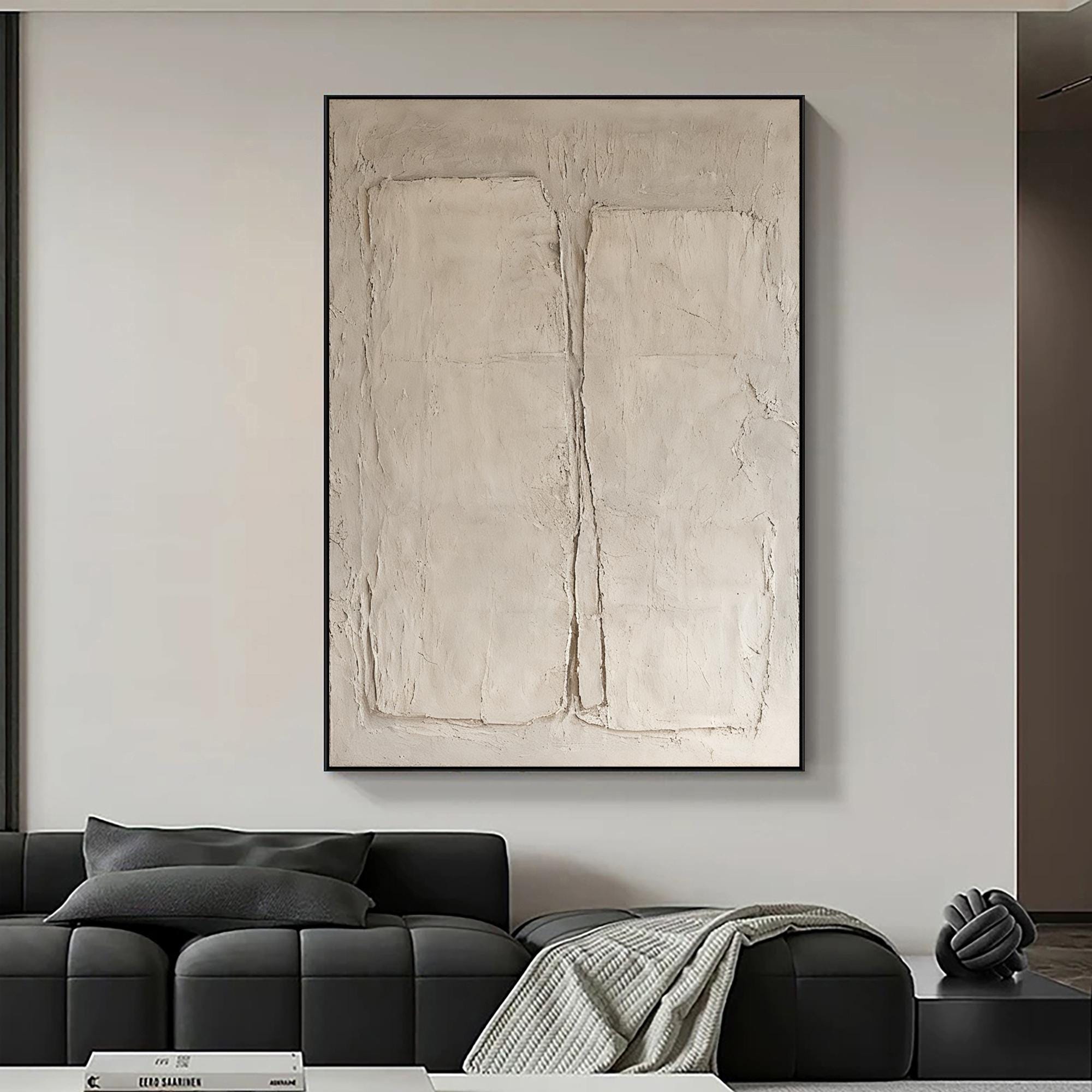 Between Two Forms – Wabi-Sabi Textured Abstract Wall Art
