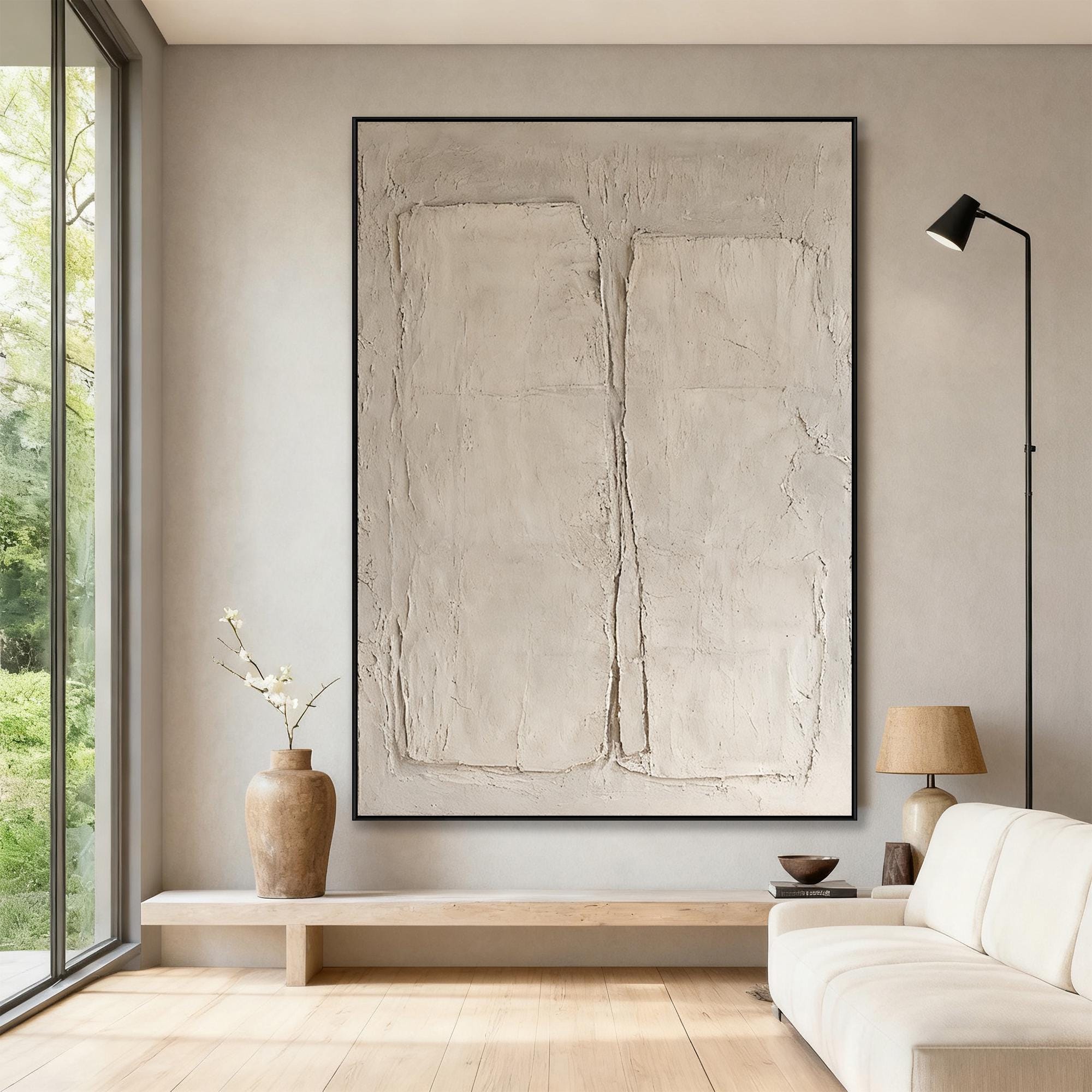 Between Two Forms – Wabi-Sabi Textured Abstract Wall Art