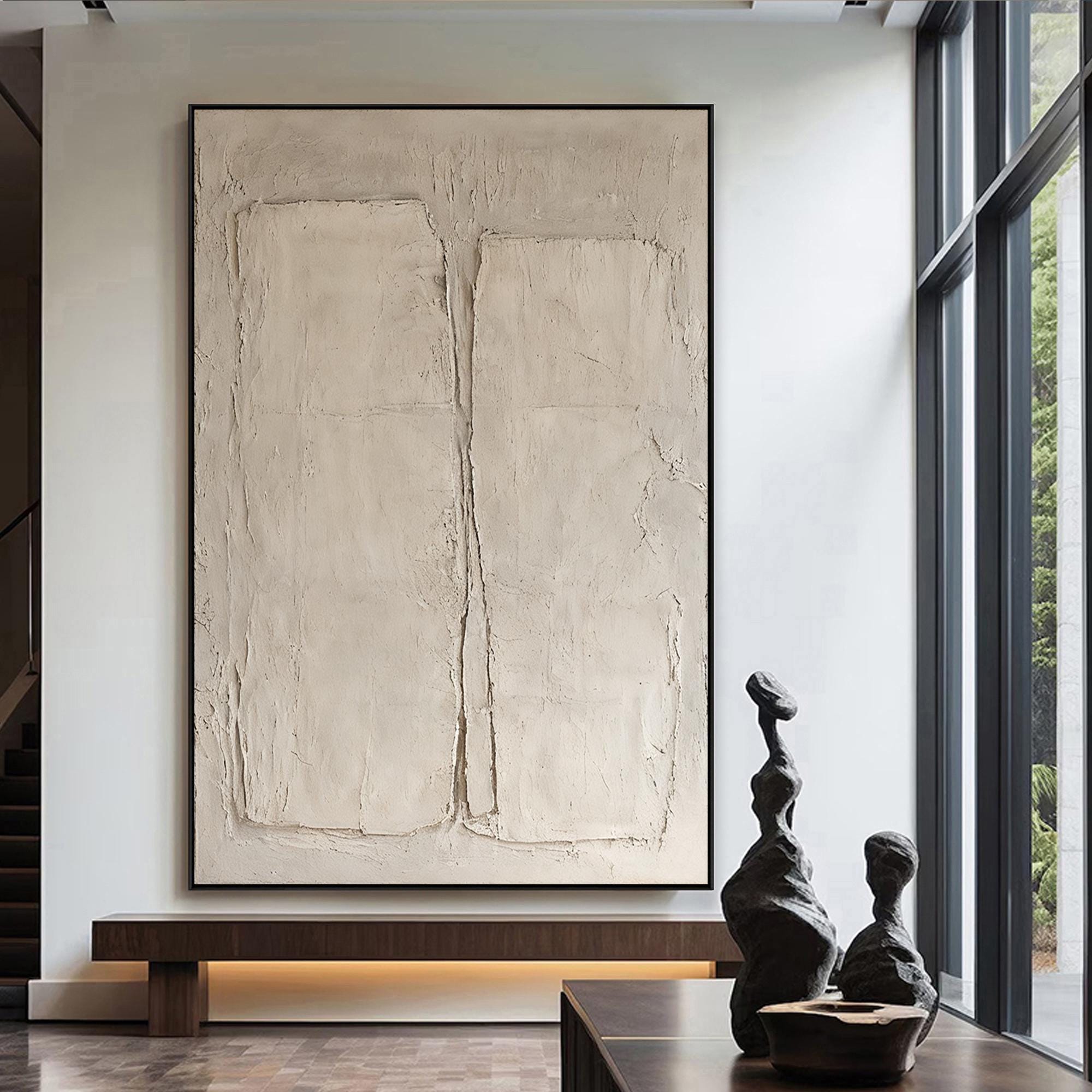 Between Two Forms – Wabi-Sabi Textured Abstract Wall Art