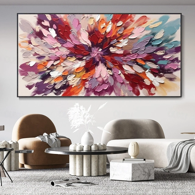 Burst of Petals – Abstract Textured Floral Explosion Wall Art