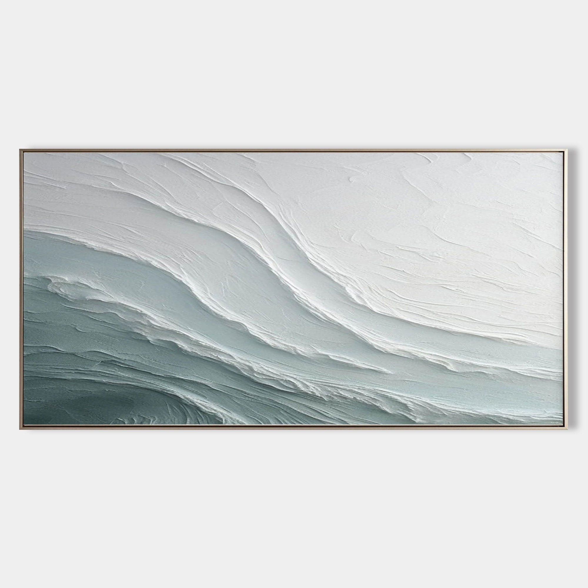 Abstract Textured Wave Wall Art – Hand-Painted Minimalist Canvas for Modern Home Decor