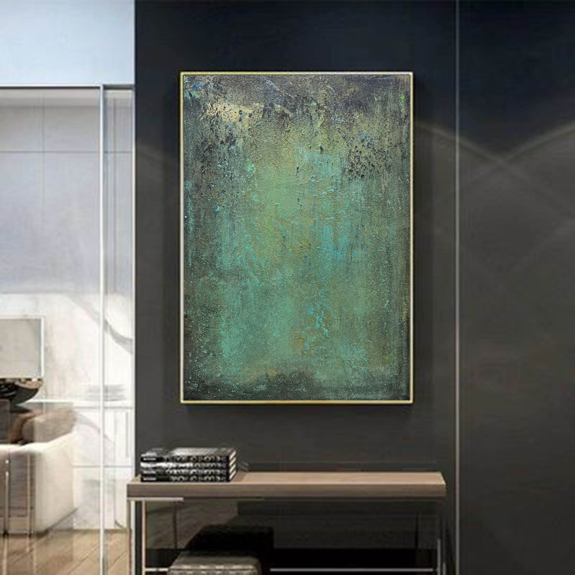 Mystic Green – Hand-Painted Abstract Canvas Art
