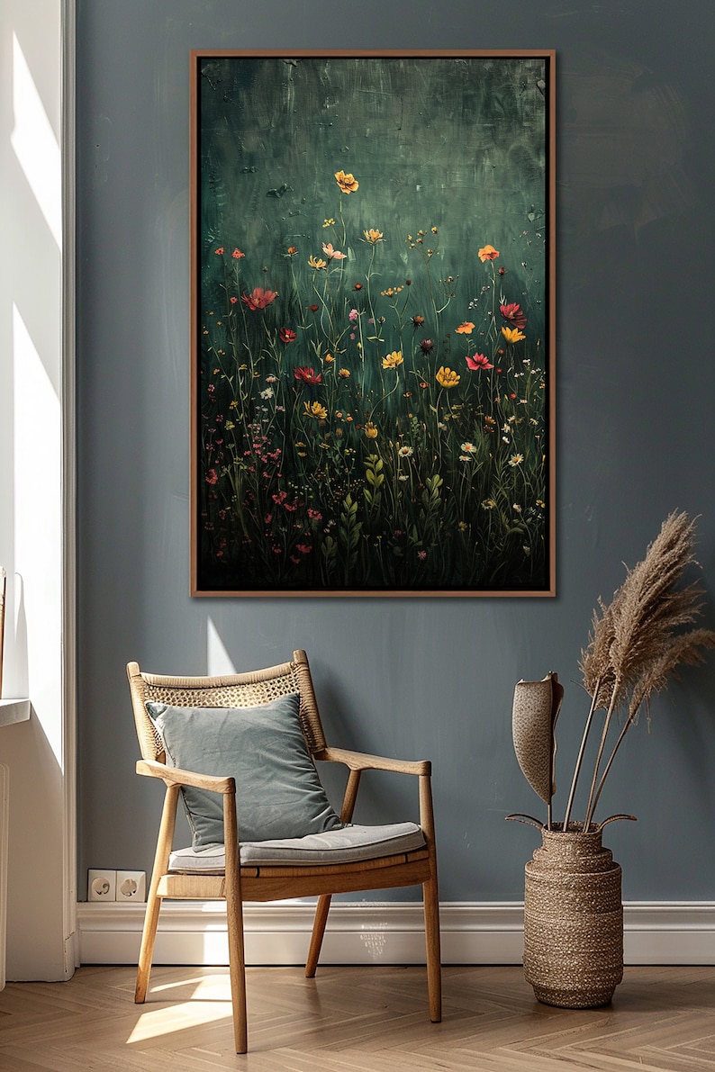 Quiet Wildflowers – Hand-Painted Floral Meadow Wall Art