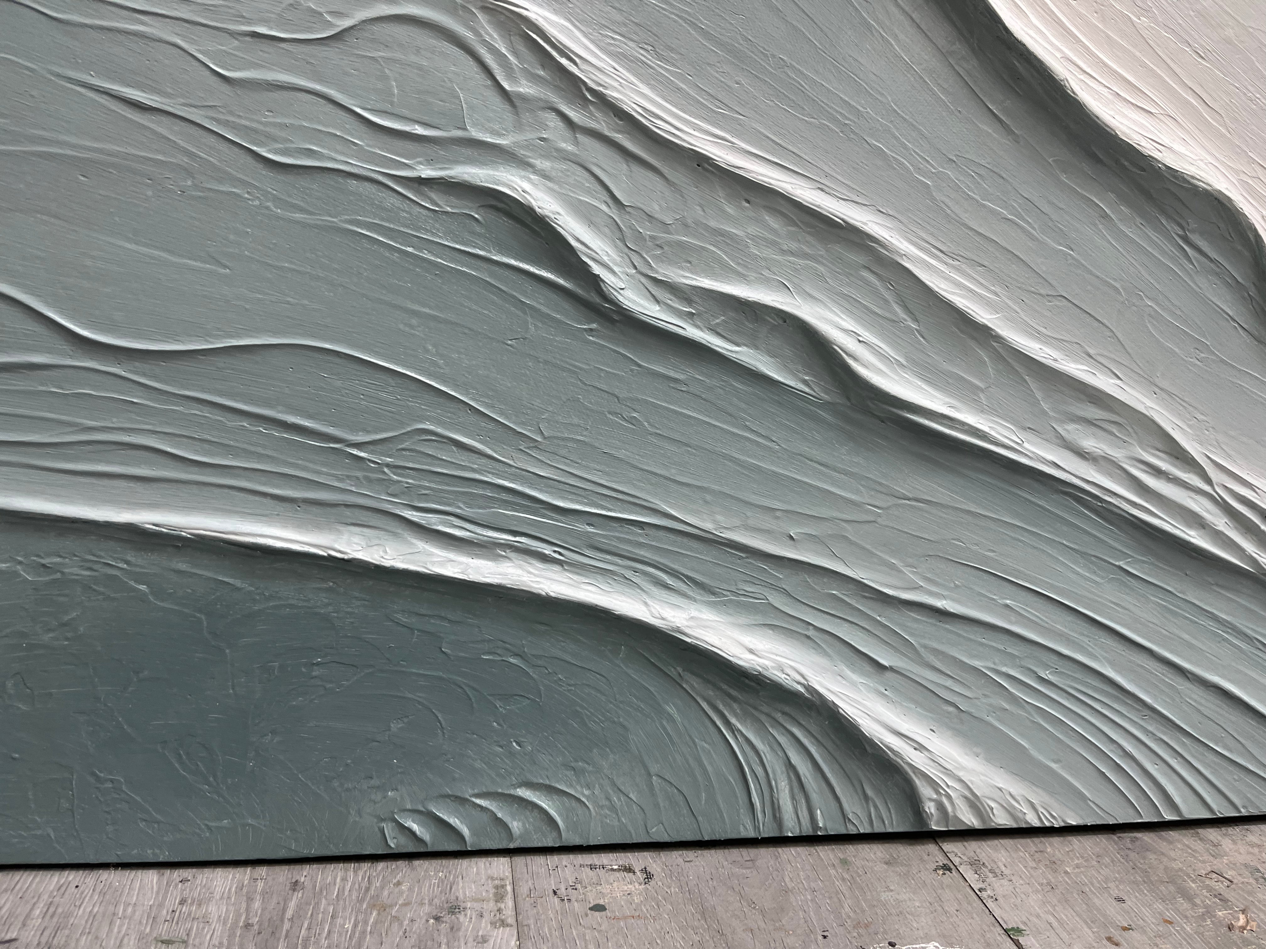 Abstract Textured Wave Wall Art – Hand-Painted Minimalist Canvas for Modern Home Decor