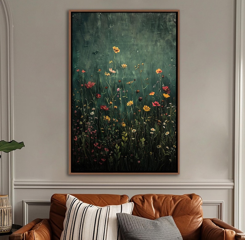 Quiet Wildflowers – Hand-Painted Floral Meadow Wall Art