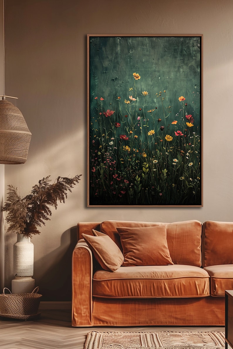 Quiet Wildflowers – Hand-Painted Floral Meadow Wall Art