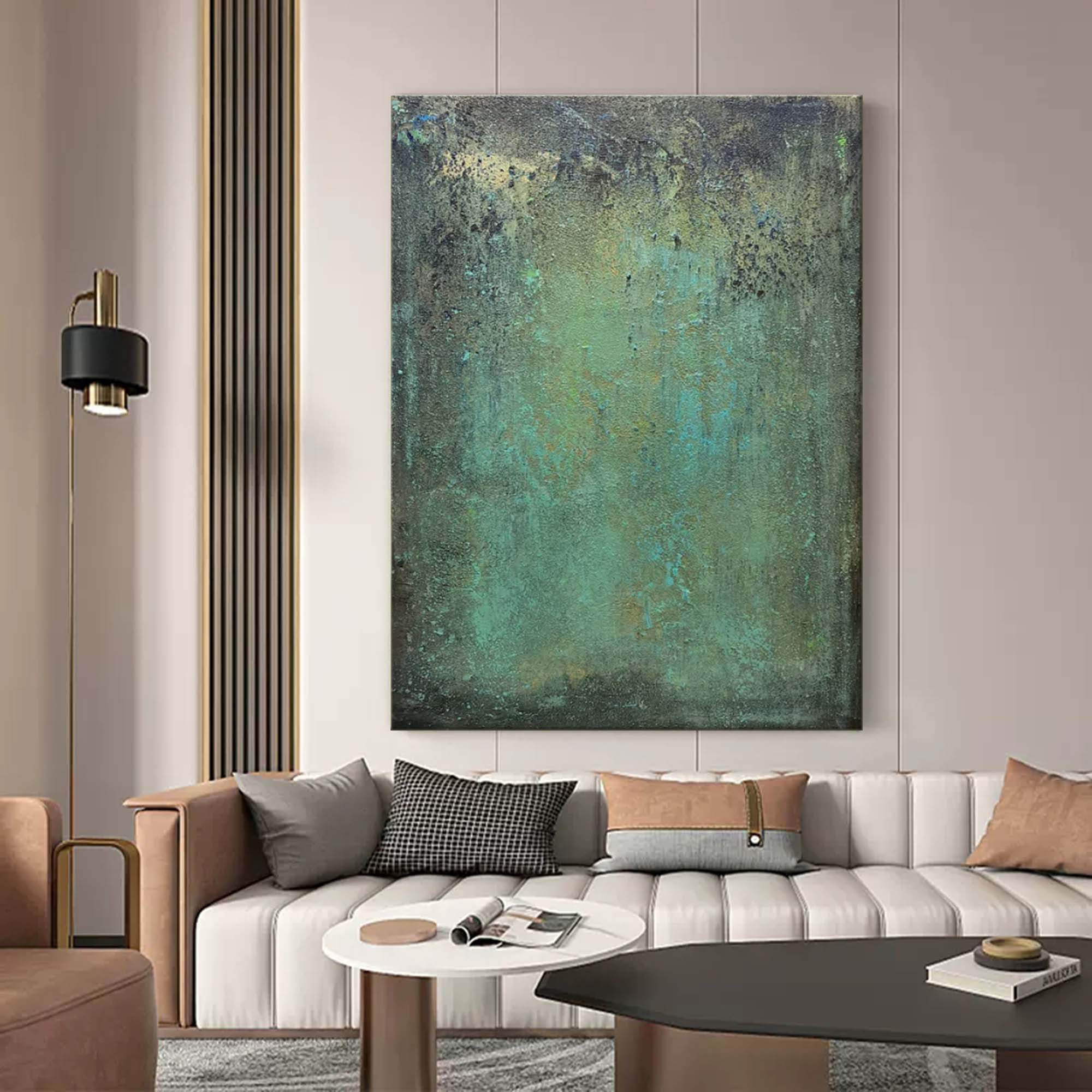 Mystic Green – Hand-Painted Abstract Canvas Art