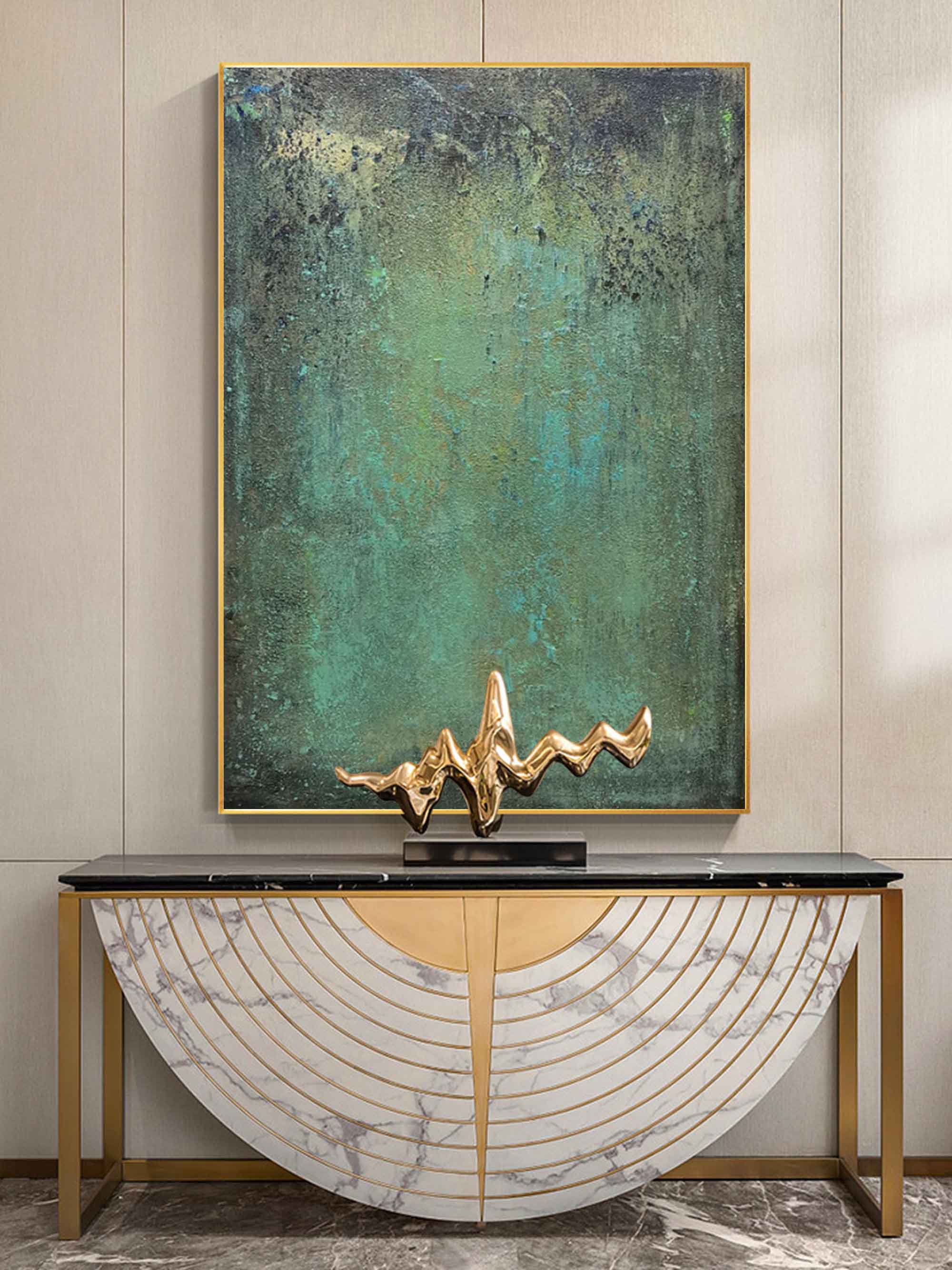 Mystic Green – Hand-Painted Abstract Canvas Art