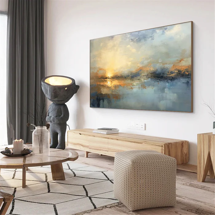 Twilight Reverie – Textured Sunset Landscape Canvas Art