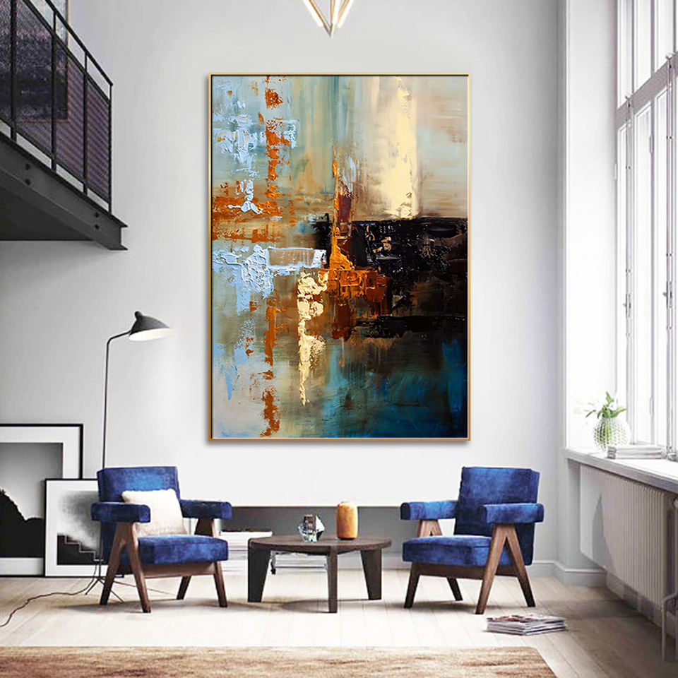 Amber Horizon – Abstract Textured Wall Art Minimalist Contemporary Decor