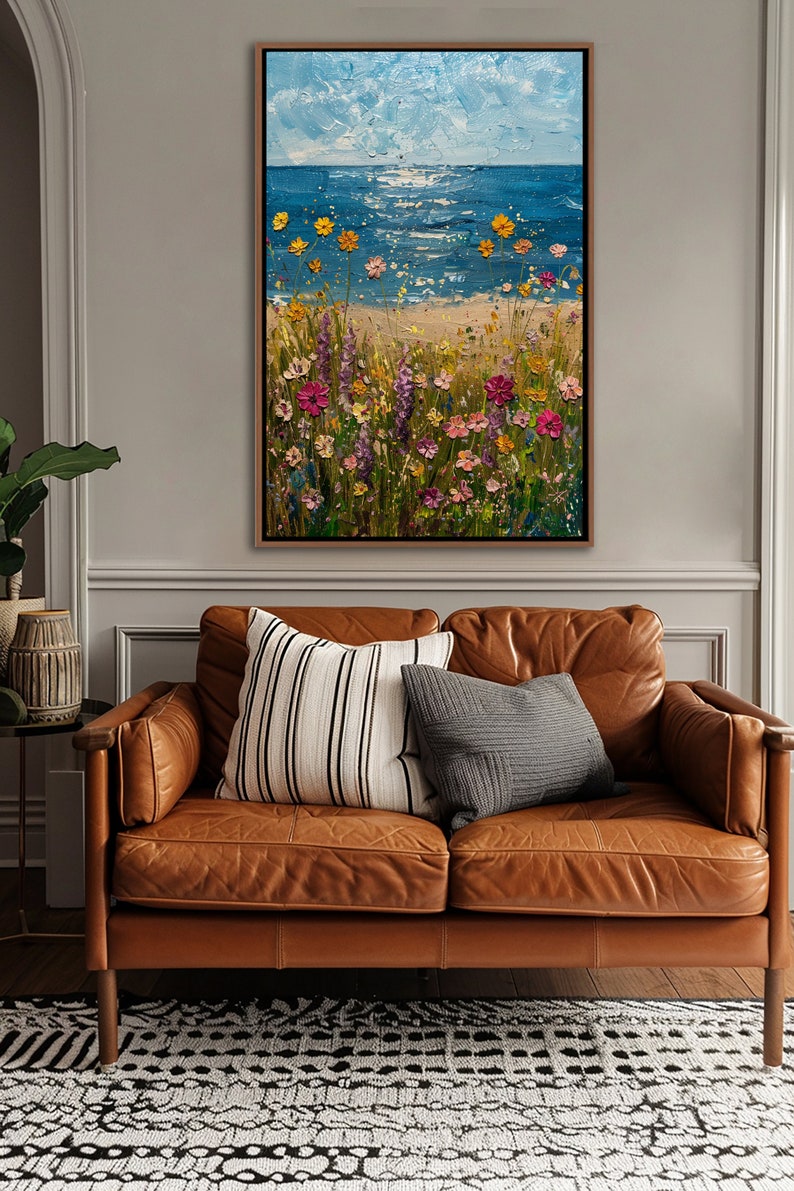 Coastal Wildflowers – Hand-Painted Seaside Floral Wall Art