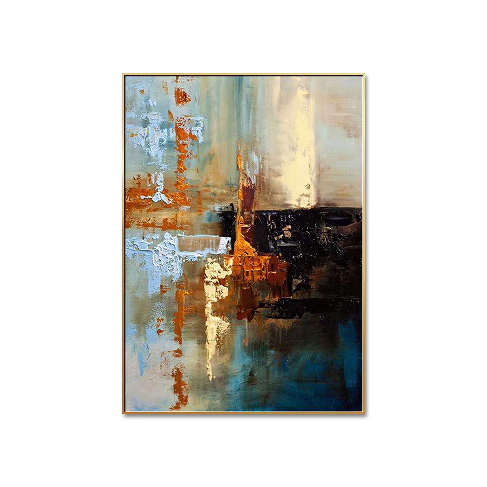 Amber Horizon – Abstract Textured Wall Art Minimalist Contemporary Decor