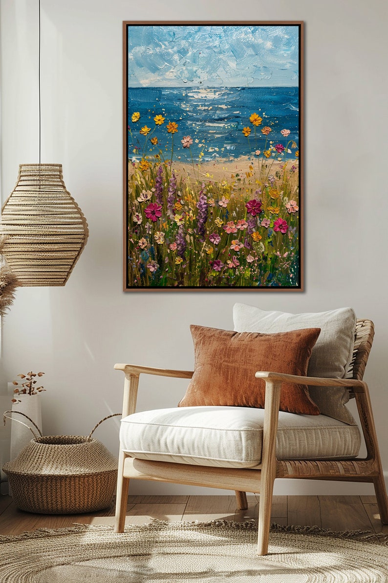 Coastal Wildflowers – Hand-Painted Seaside Floral Wall Art