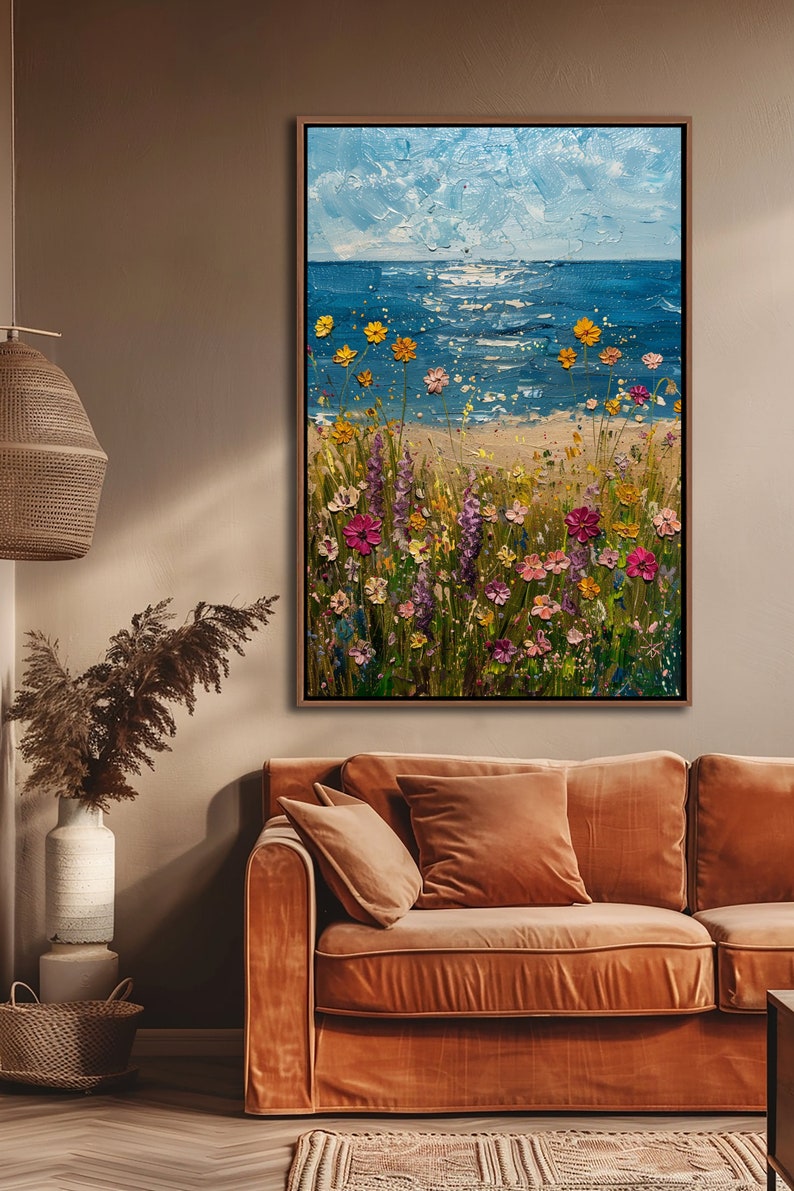 Coastal Wildflowers – Hand-Painted Seaside Floral Wall Art