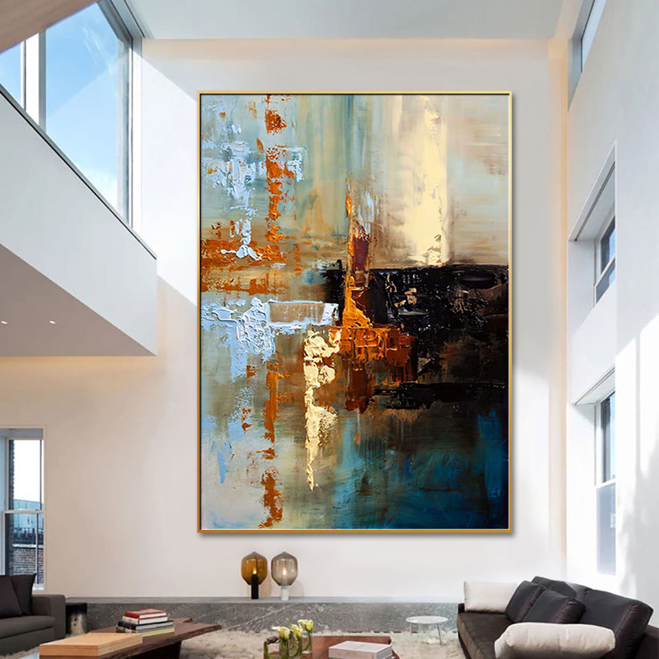 Amber Horizon – Abstract Textured Wall Art Minimalist Contemporary Decor
