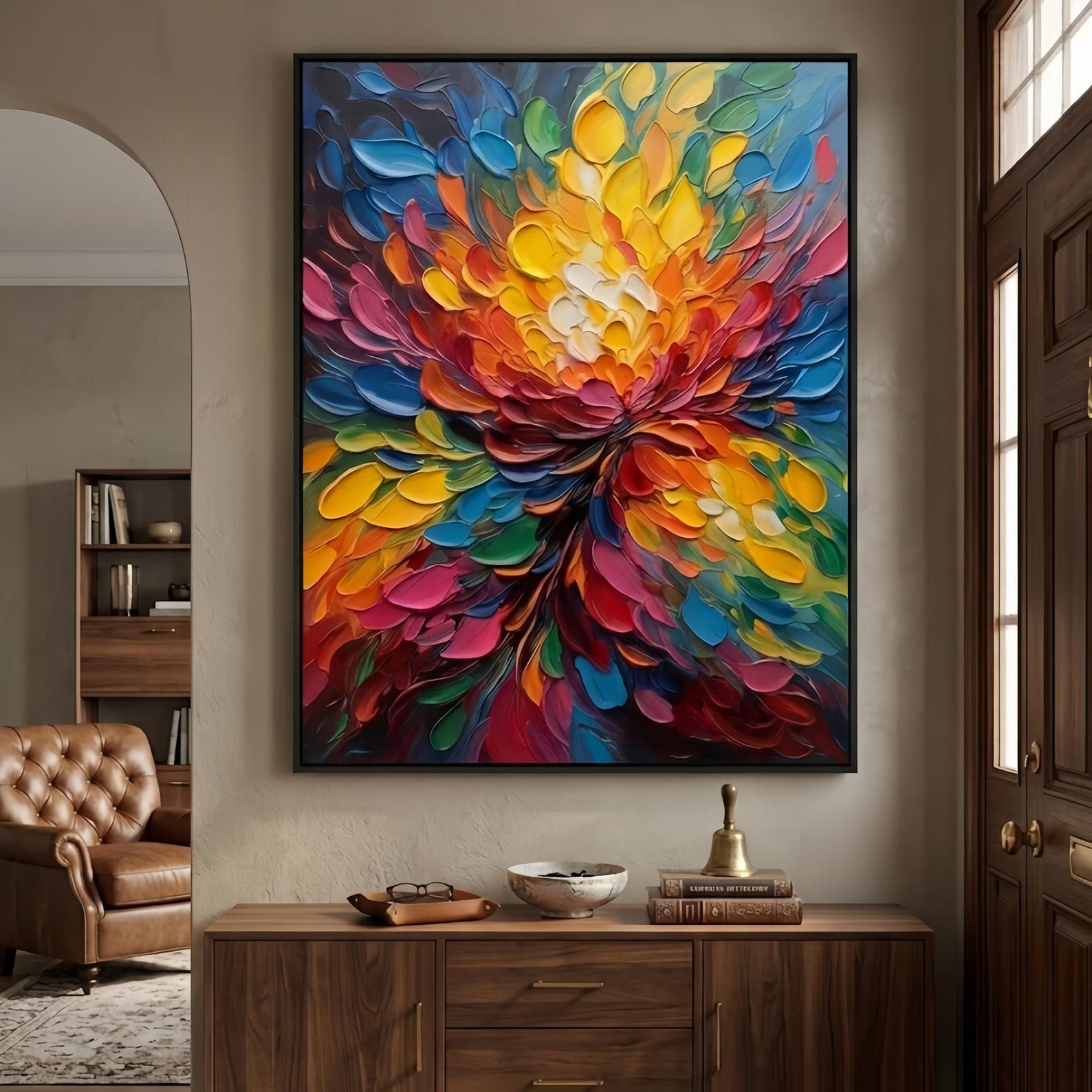 Radiant Bloom - Colorful Textured Floral Wall Art