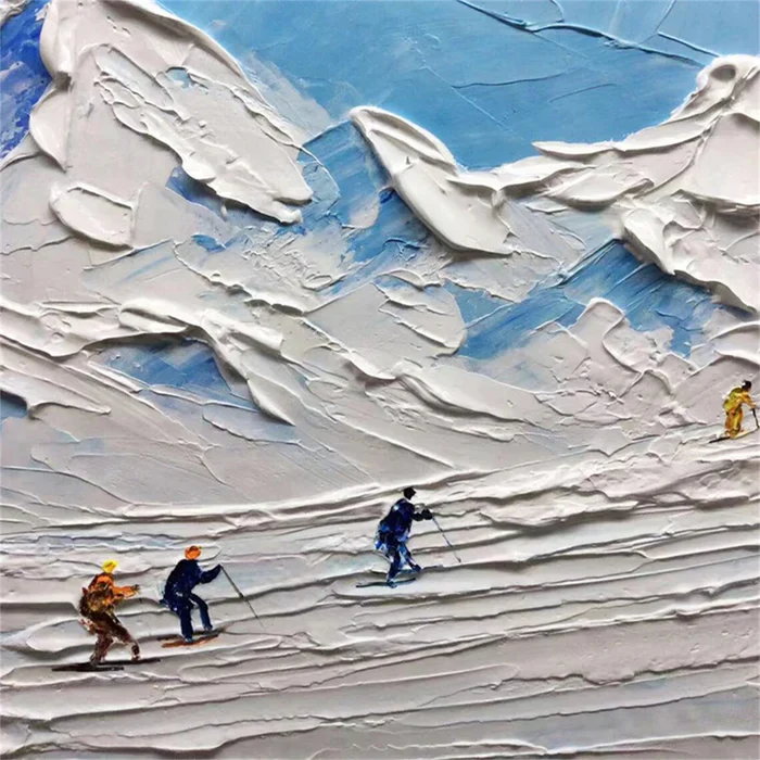 Blue Horizon – Wide Snow Skiing Landscape Canvas