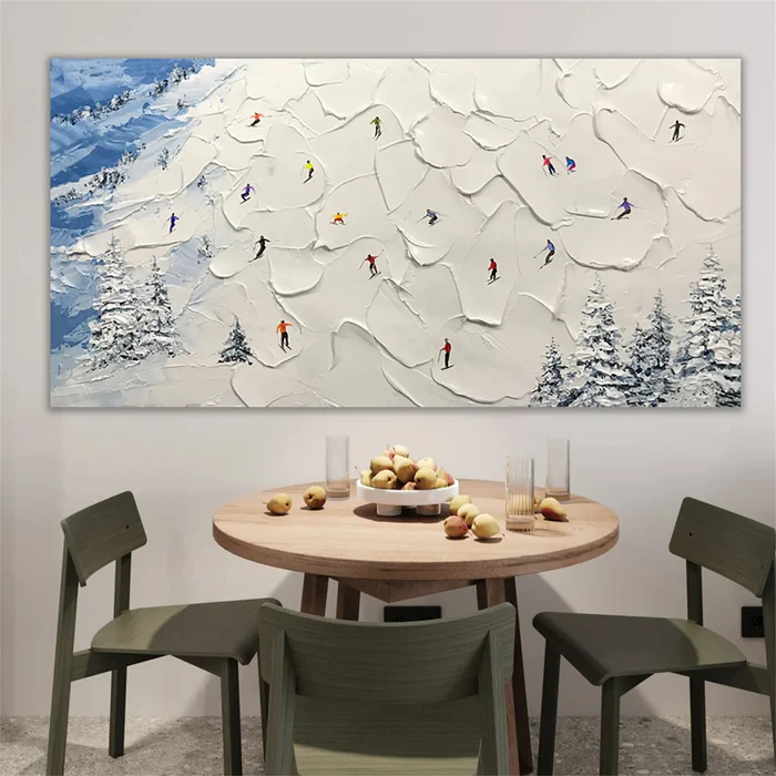 Powder Rhythm – Abstract Textured Skiing Landscape